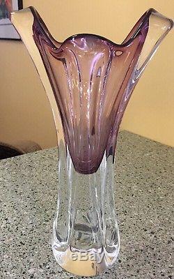 Vintage 12 Tall Heavy Lavender Purple Murano Sommerso Vase