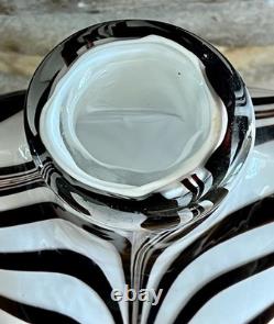 Vintage 17 Murano Style Zebra Stripe Female Torso Art Glass Hand Blown Vase