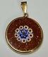 Vintage 18k Solid Yellow Gold Murano Glass Pendant