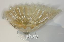 Vintage 1940s Murano Large Golden Sea Shell Art Glass Bowl