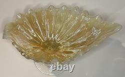 Vintage 1940s Murano Large Golden Sea Shell Art Glass Bowl