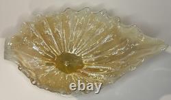 Vintage 1940s Murano Large Golden Sea Shell Art Glass Bowl