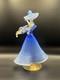 Vintage 1950 Venetian Murano Glass Woman In Blue Dress