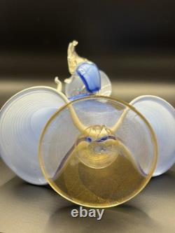 Vintage 1950 Venetian Murano Glass Woman In Blue Dress