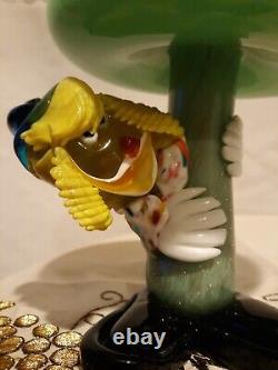 Vintage 1950's-1960's Cenedese Murano art glass clown under a mushroom figurine