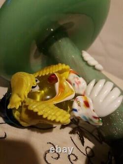 Vintage 1950's-1960's Cenedese Murano art glass clown under a mushroom figurine