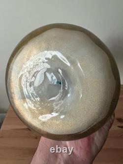 Vintage 1950's Murano Glass Alfredo Barbini Gold Controlled Bubble Large Vase
