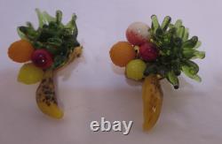 Vintage 1950's Venetian Murano Glass FRUIT SALAD Cluster Necklace & Earrings