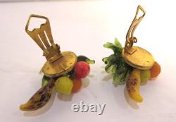 Vintage 1950's Venetian Murano Glass FRUIT SALAD Cluster Necklace & Earrings