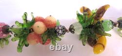 Vintage 1950's Venetian Murano Glass FRUIT SALAD Cluster Necklace & Earrings