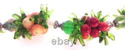 Vintage 1950's Venetian Murano Glass FRUIT SALAD Cluster Necklace & Earrings