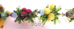 Vintage 1950's Venetian Murano Glass FRUIT SALAD Cluster Necklace & Earrings