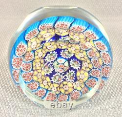 Vintage 1950s Murano Glass Concentric Milifiore Paperweight Great Colors