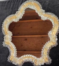 Vintage 1950s Murano Glass Venetian Mirror Italian Hand-Blown Vanity Wall Deco