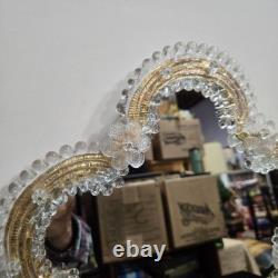 Vintage 1950s Murano Glass Venetian Mirror Italian Hand-Blown Vanity Wall Deco
