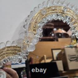Vintage 1950s Murano Glass Venetian Mirror Italian Hand-Blown Vanity Wall Deco