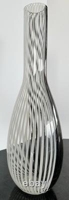 Vintage 1950s Murano Mezza Filigrana Glass Vase By Creator Dino Martens