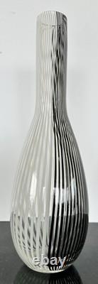 Vintage 1950s Murano Mezza Filigrana Glass Vase By Creator Dino Martens