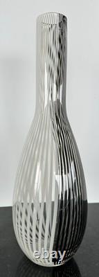Vintage 1950s Murano Mezza Filigrana Glass Vase By Creator Dino Martens