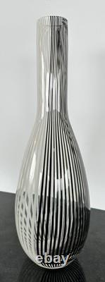 Vintage 1950s Murano Mezza Filigrana Glass Vase By Creator Dino Martens