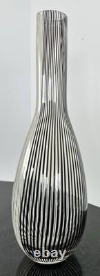 Vintage 1950s Murano Mezza Filigrana Glass Vase By Creator Dino Martens