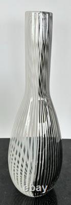 Vintage 1950s Murano Mezza Filigrana Glass Vase By Creator Dino Martens