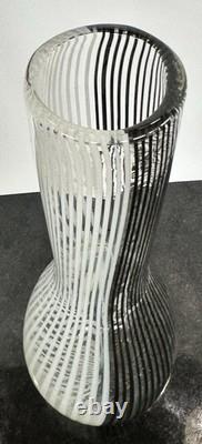 Vintage 1950s Murano Mezza Filigrana Glass Vase By Creator Dino Martens