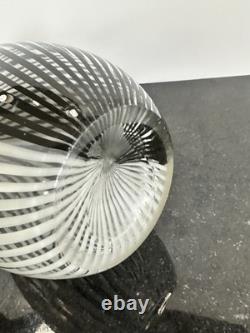 Vintage 1950s Murano Mezza Filigrana Glass Vase By Creator Dino Martens