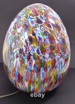 Vintage 1960's Huge Murano Glass Egg Shaped Table Lamp
