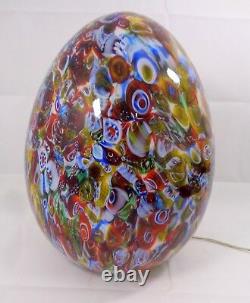 Vintage 1960's Huge Murano Glass Egg Shaped Table Lamp