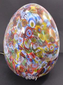 Vintage 1960's Huge Murano Glass Egg Shaped Table Lamp