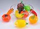 Vintage 1960's MCM 9 Pieces of Vintage Murano Style Glass Fruit & Vegetables