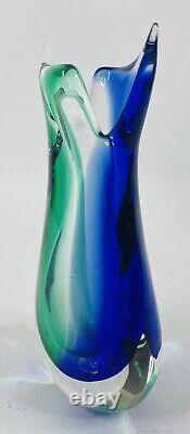 Vintage 1960's Murano 8 Art Glass Vase By Flavio Poli For Seguso