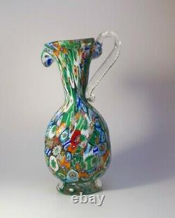 Vintage 1960s Fratelli Toso Millefiori Murano Glass Jug Pitcher Vase Collectable