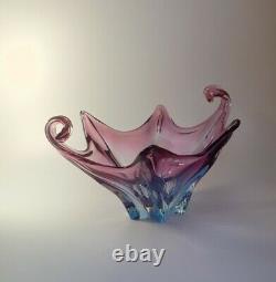 Vintage 1960s Murano Centrepiece Fruit Bowl Multicolour Sommerso Glass Art Piece