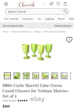 Vintage 1960s Murano Empoli Carlo Moretti Cased Green Glassware