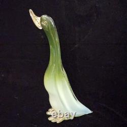 Vintage 1960s Murano Glass 14.5 DUCK Gold Flake Beak/ Feet Glass