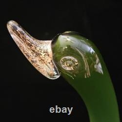 Vintage 1960s Murano Glass 14.5 DUCK Gold Flake Beak/ Feet Glass
