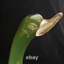 Vintage 1960s Murano Glass 14.5 DUCK Gold Flake Beak/ Feet Glass