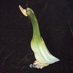 Vintage 1960s Murano Glass 14.5 DUCK Gold Flake Beak/ Feet Glass