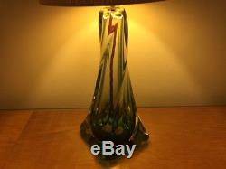 Vintage 1960s Murano Sommerso Twisted Lamp Base Signed Rewired and PAT Test