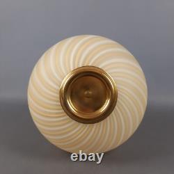 Vintage 1960s Striped Design Murano Glass Sphere Table Lamp Brass Base