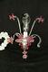 Vintage 1970 MURANO hand blown pink clear glass sconce wall light no2