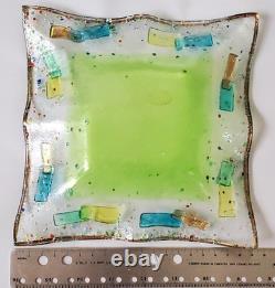 Vintage 1970's stylized era Murano Hand Made Glass Dish Albatros Venezia