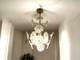 Vintage 1970s Murano Glass Chandelier Italian Floral Brass Pendant Light