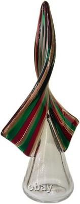 Vintage 1980 Italian Cenedese Murano Glass Christmas tree sculpture RARE