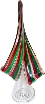 Vintage 1980 Italian Cenedese Murano Glass Christmas tree sculpture RARE