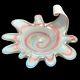 Vintage 1980s Fratelli Toso Murano Art Glass Cotton Candy Swirl Console Bowl