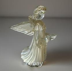 Vintage 1990's Murano Glass Praying Angel With 24k Gold Fleck Long Hair RARE