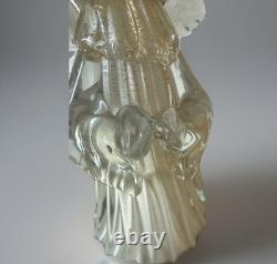 Vintage 1990's Murano Glass Praying Angel With 24k Gold Fleck Long Hair RARE